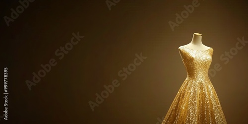 A stunning golden gown eleg...
