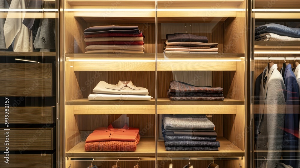 Organized Closet with Folded Clothes Organized Closet with Folded Clothes