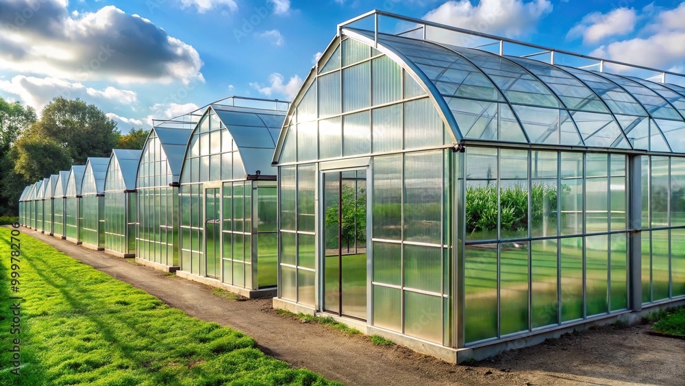 Greenhouse complex with polycarbonate panels Greenhouse complex with polycarbonate panels