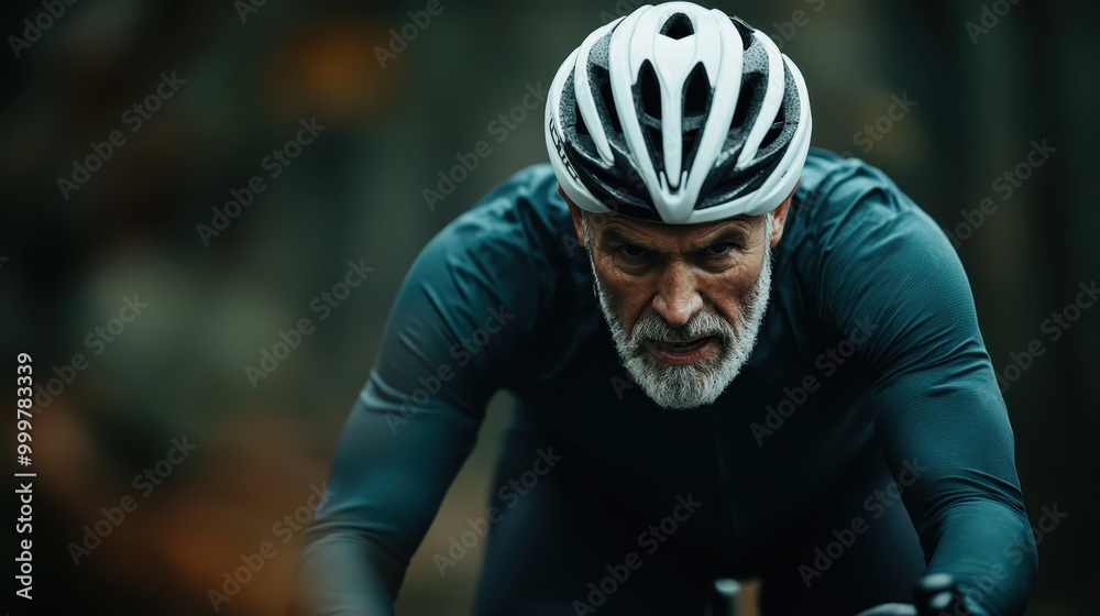 A dynamic image capturing a cyclist in full gear in an intense, focused stance, riding with determination and speed through a scenic background, showcasing resolve and athleticism. A dynamic image capturing a cyclist in full gear in an intense, focused stance, riding with determination and speed through a scenic background, showcasing resolve and athleticism.