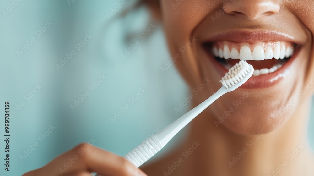 A close-up image of a smiling individual brushing their teeth, showcasing their white teeth and promoting good oral hygiene in a bright, clean setting that radiates positivity. A close-up image of a smiling individual brushing their teeth, showcasing their white teeth and promoting good oral hygiene in a bright, clean setting that radiates positivity.