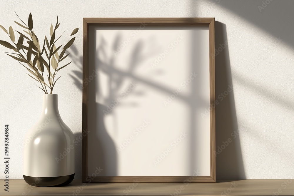 Mock up frame with minimal decor close up in home interior background, 3d render Mock up frame with minimal decor close up in home interior background, 3d render