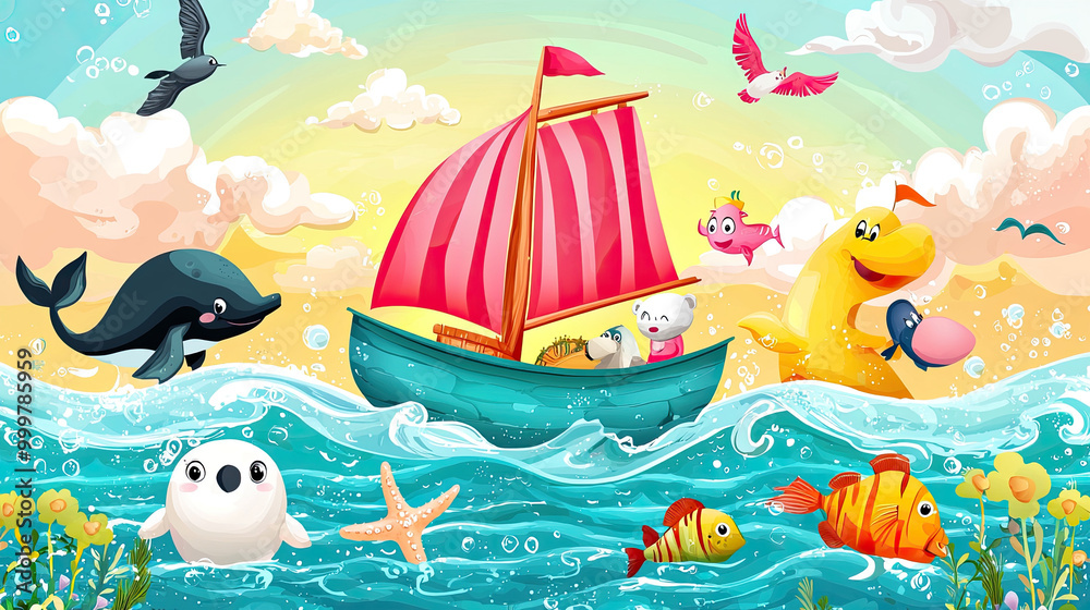 Naklejka premium Vector animal background