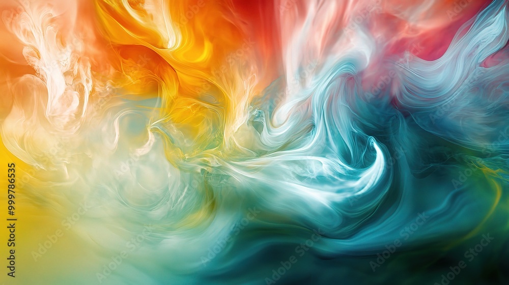 Colorful Abstract Swirls in Bright Tones Colorful Abstract Swirls in Bright Tones
