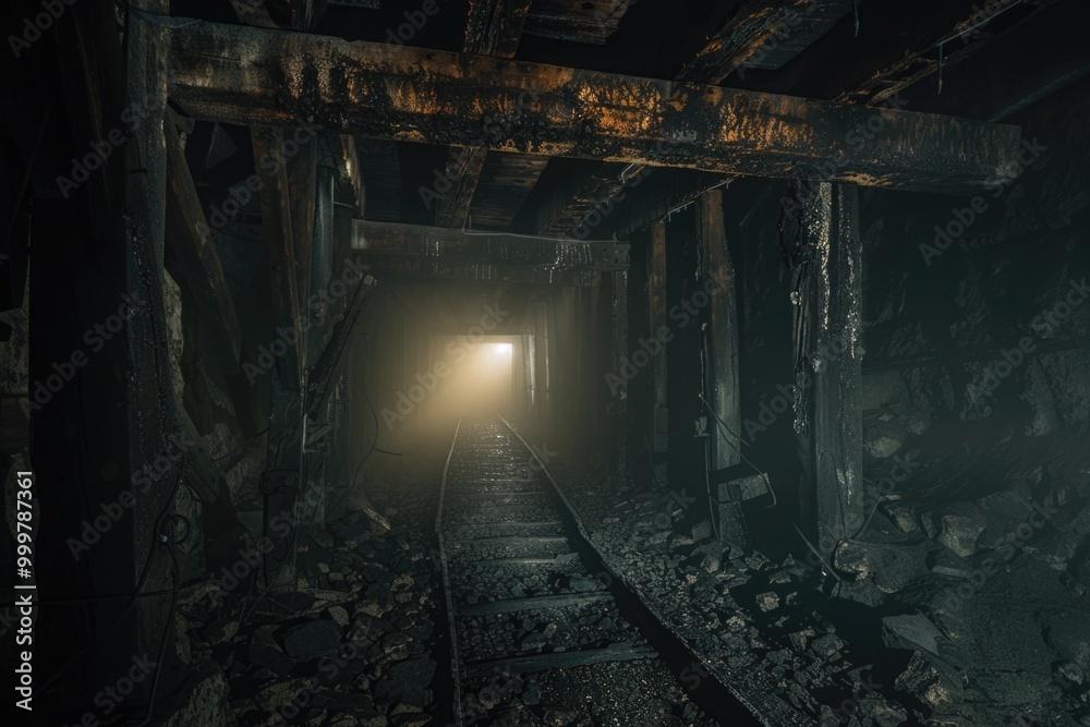 A dark tunnel with a light at the end A dark tunnel with a light at the end