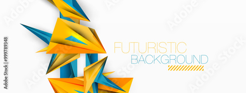 Minimal geometric abstract background. Low poly dynamic triangle design. Trendy techno business template for wallpaper, banner, background or landing