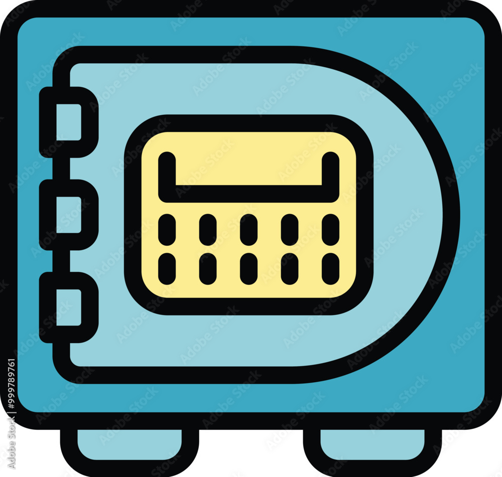 This icon features a blue safe, emphasizing security and protection of valuables This icon features a blue safe, emphasizing security and protection of valuables