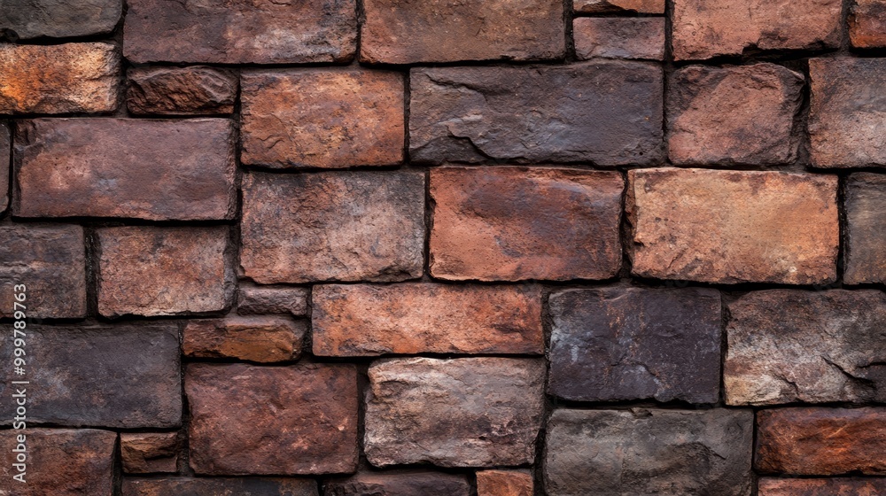 A close-up of a rustic stone wall with a variety of textures and colors. A close-up of a rustic stone wall with a variety of textures and colors.