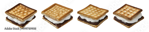 Collection set of s’mores isolated on transparent or white background