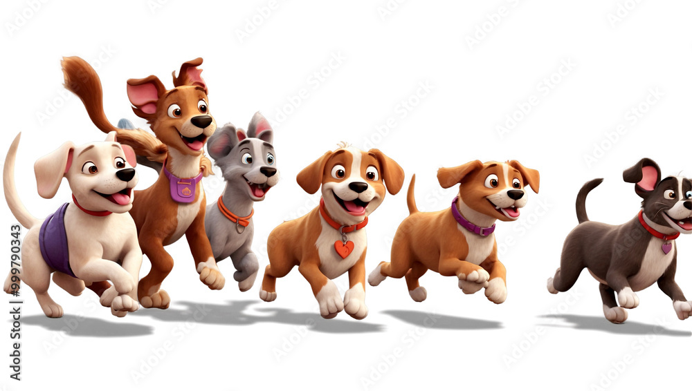 Running Dog Cartoon Running Dog Cartoon