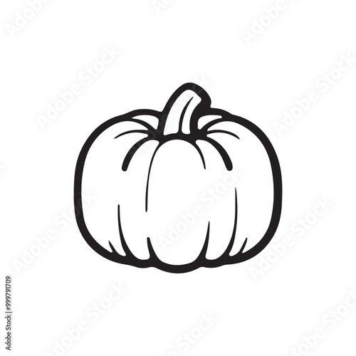 pumpkin silhouette vector design isolated on white background, Autumn pumpkin icon 