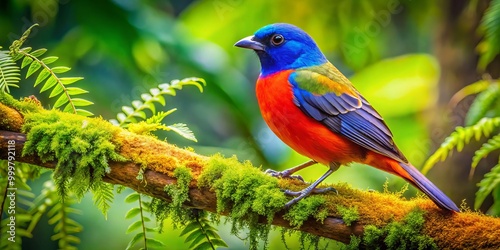 In the heart of nature, a majestic Washington State bird perches gracefully on a branch, surrounded by lush
