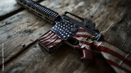 American Flag Themed Rifle photo