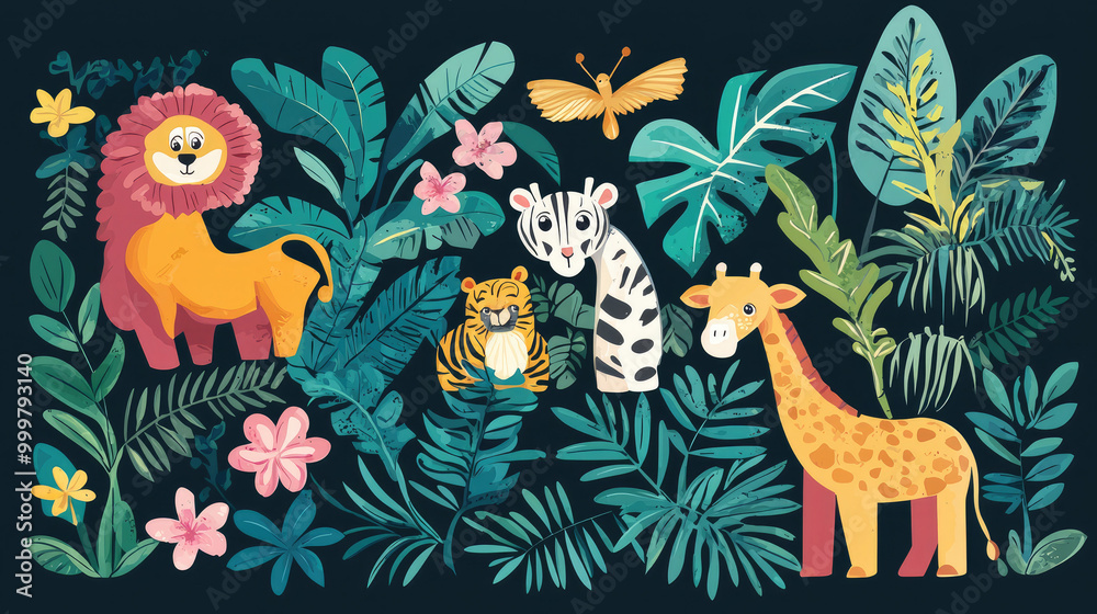 Obraz premium Vector animal background