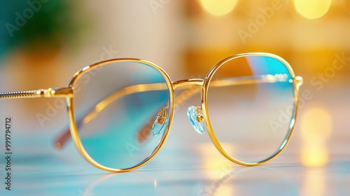 Stylish Gold-framed Glasses with Elegance