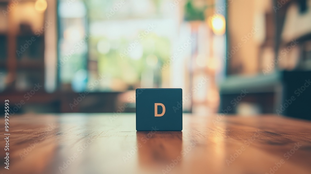 Obraz premium Wooden Alphabet Block with Letter D