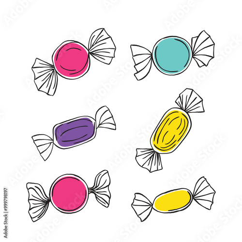 handdrawn doodle candy illustration