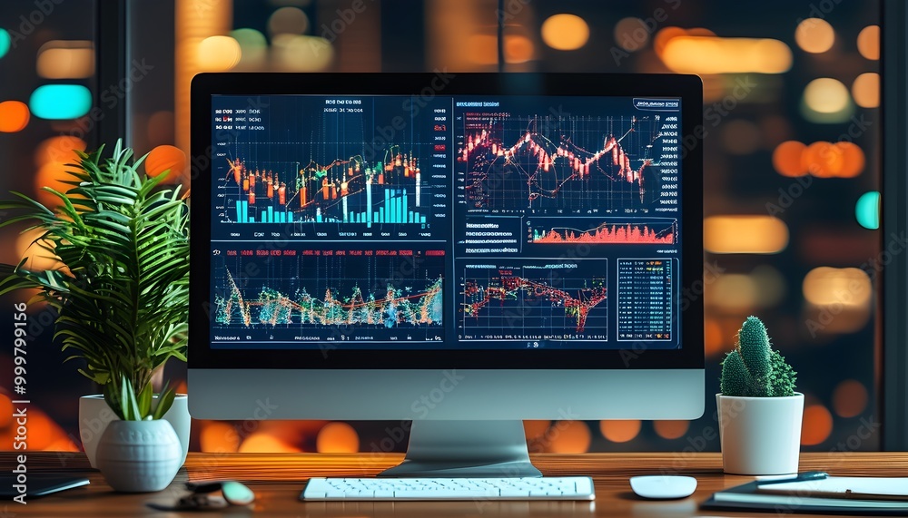 Interactive financial dashboard displaying stock market analytics ...