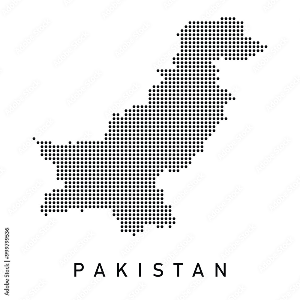 Obraz premium Dotted Map of Pakistan 