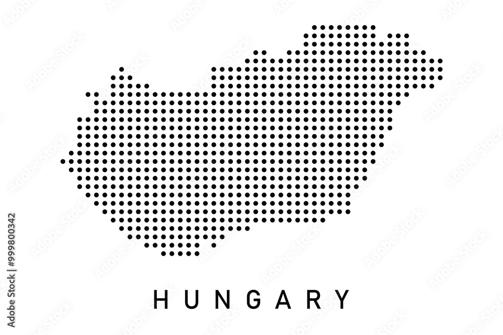 Fototapeta premium Dotted Map of Hungary 