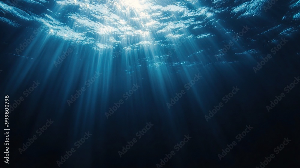 Deep Ocean Rays Illuminating Water Surface Deep Ocean Rays Illuminating Water Surface