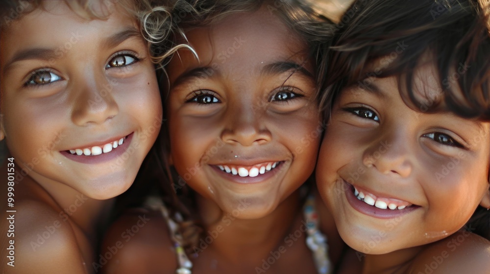 Three happy children of varied ethnicities Three happy children of varied ethnicities