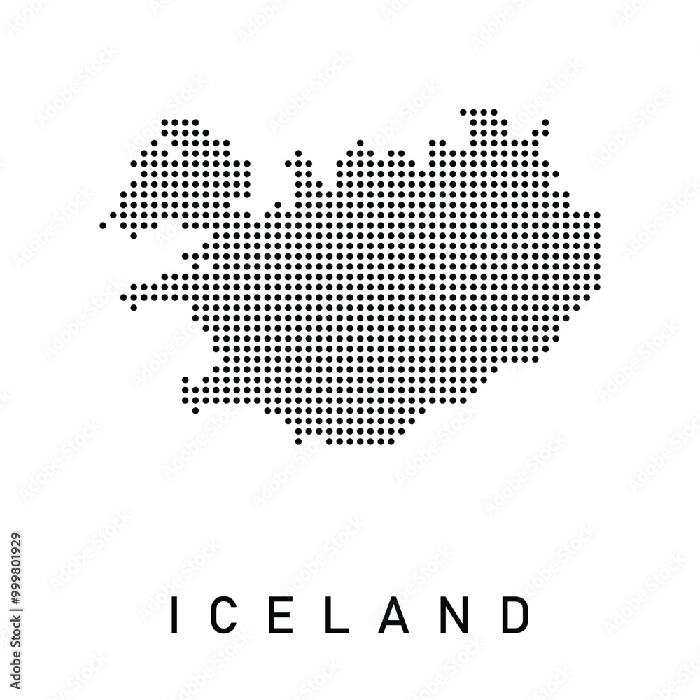 Obraz premium Dotted Map of Iceland 