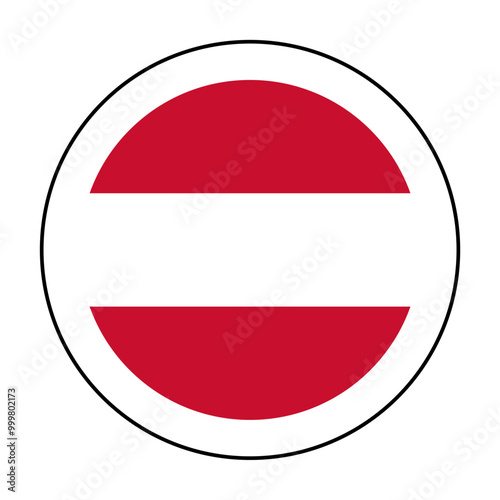 A round icon in the colors of the Austrian flag. Free Download A round icon in the colors of the Austrian flag.