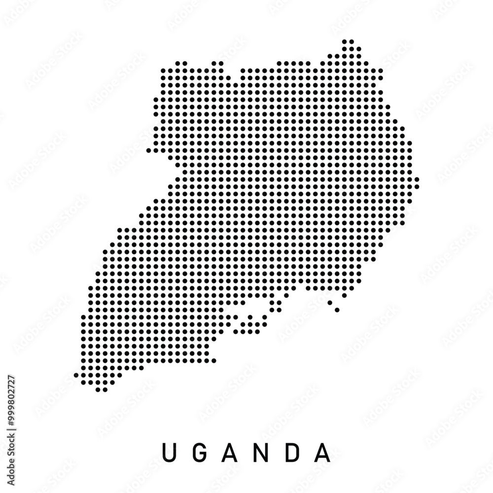 Obraz premium Dotted Map of uganda