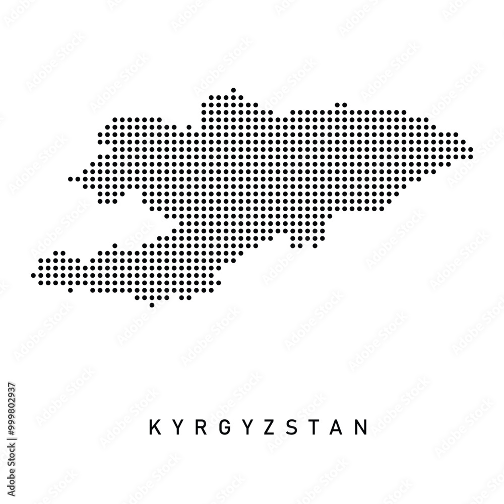 Obraz premium Dotted Map of Kyrgyzstan