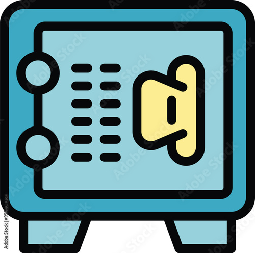 Money safe deposit box icon representing saving money, financial security, and protecting valuables