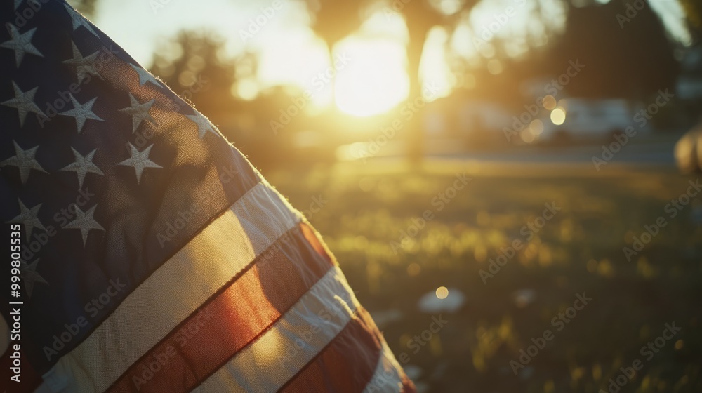 Obraz premium Sunset American Flag