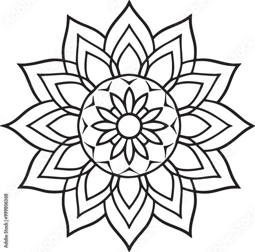 Mandala background design with lace ornament in oriental style.