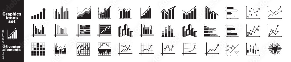 Graphic icon set. Statistics and analytics vector icon. Bussines infographic illustration symbol. Statistic and data, charts diagrams, down or up arrow Graphic icon set. Statistics and analytics vector icon. Bussines infographic illustration symbol. Statistic and data, charts diagrams, down or up arrow