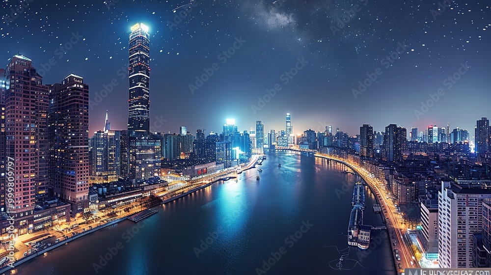 custom made wallpaper toronto digitalStunning Urban Architecture Night View and Urban Landscape: A Visual Feast of City Lights. Admire the Modernity and Elegance.