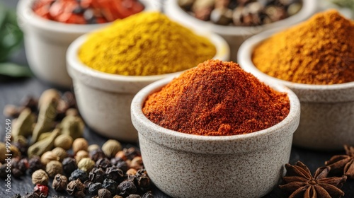 Spices and Seasonings in Bowls