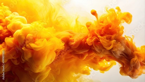 Yellow and orange ink/smoke mixing , ink, smoke, yellow, orange, blend, mixing, abstract, colorful, vibrant, transition, fluid photo