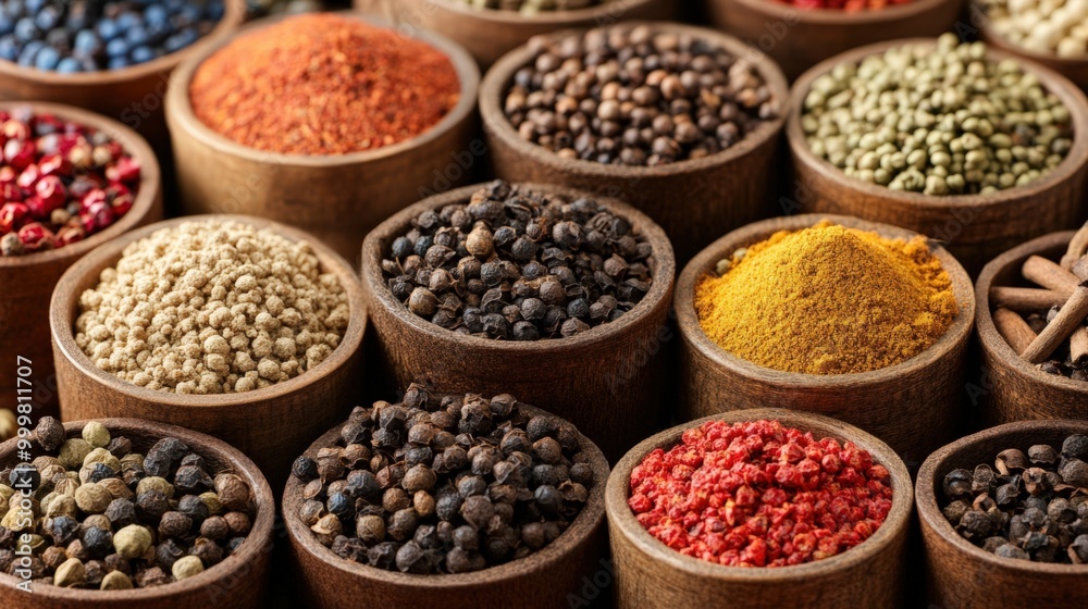 Organic Spices Displayed in Bowls Organic Spices Displayed in Bowls