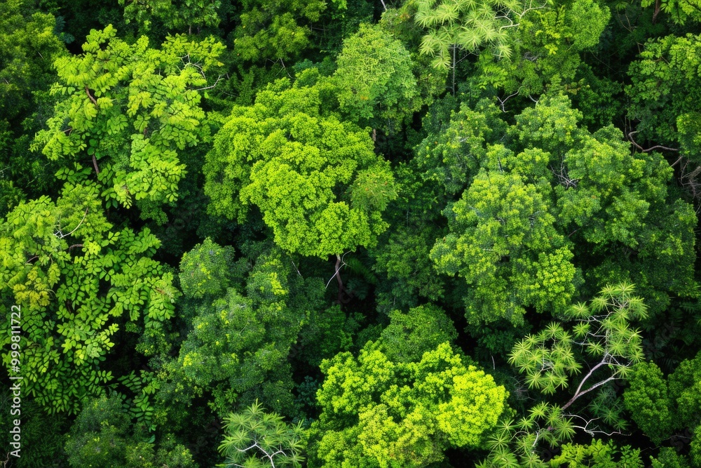 Dense green forest from above with trees and foliage visible Dense green forest from above with trees and foliage visible