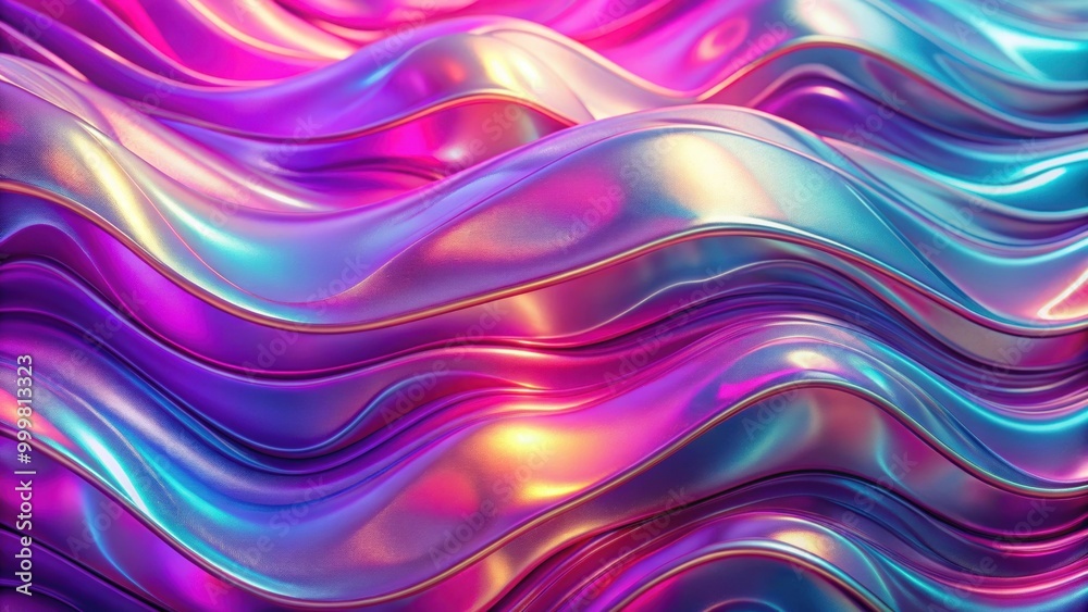 Wavy holographic glass texture in iridescent pink and purple colors,  holographic, glass, texture, wavy, iridescent, pink