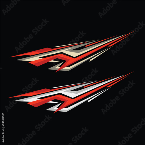 racing car body sticker design vector. car modification stickers