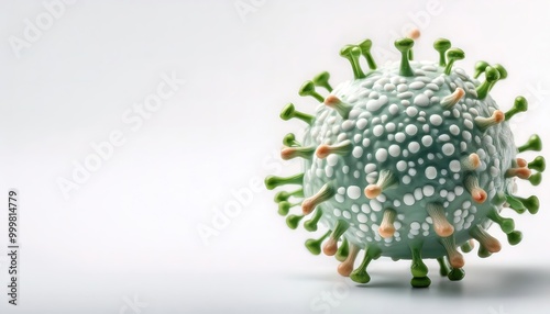 virus is a submicroscopic infectious agent that replicates only inside the living cells of an organism. 3d model false, fake mockup isolated on white background with copy space photo