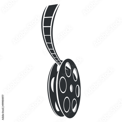 A classic reel icon with filmstrip, symbolizing cinema and visual storytelling for creative projects