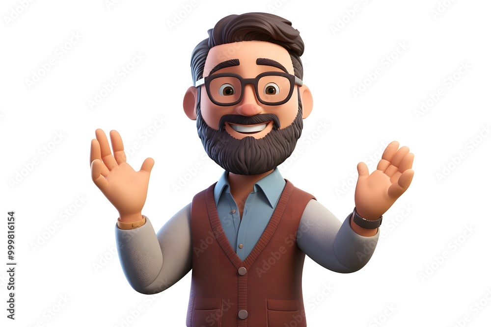 3D avatar of a teacher or lecturer on a white background, featuring professional attire and a friendly expression, ideal for educational themes. 3D avatar of a teacher or lecturer on a white background, featuring professional attire and a friendly expression, ideal for educational themes.
