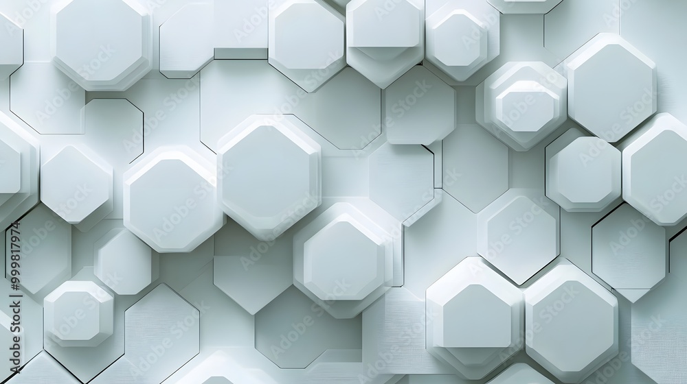 Abstract white and gray geometric hexagon overlapping layer with shadow background. Abstract white and gray geometric hexagon overlapping layer with shadow background.