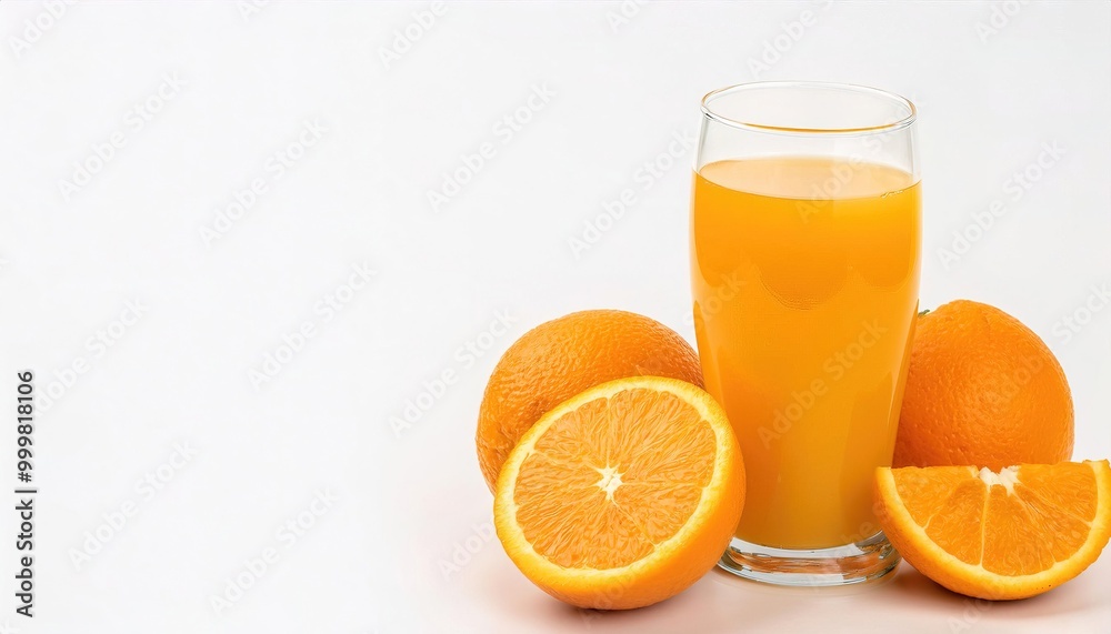 fresh squeezed orange juice or OJ has a lot of Vitamin C, Folic acid with juice vesicle bits, or pulp. Isolated on white background with copy space. blood, navel, Valencia, clementine or tangerine fresh squeezed orange juice or OJ has a lot of Vitamin C, Folic acid with juice vesicle bits, or pulp. Isolated on white background with copy space. blood, navel, Valencia, clementine or tangerine