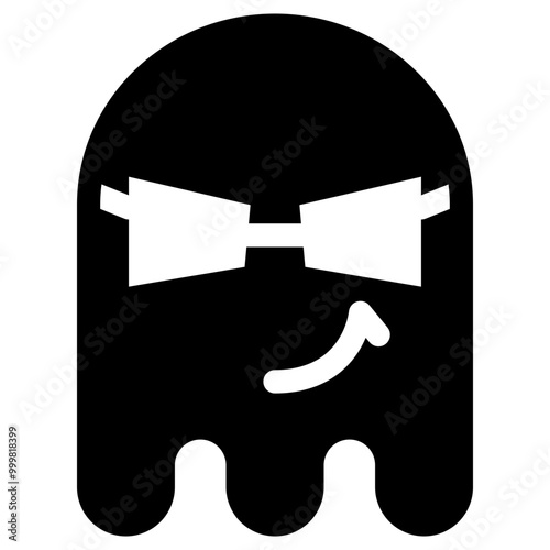 Ghost Emoji Icon. Simple Soul Black Silhouette.