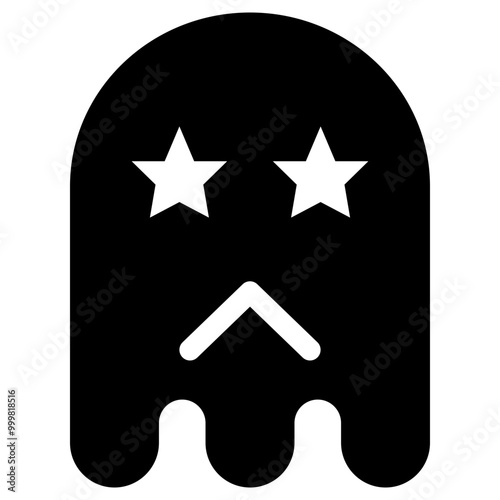Ghost Emoji Icon. Simple Soul Black Silhouette.