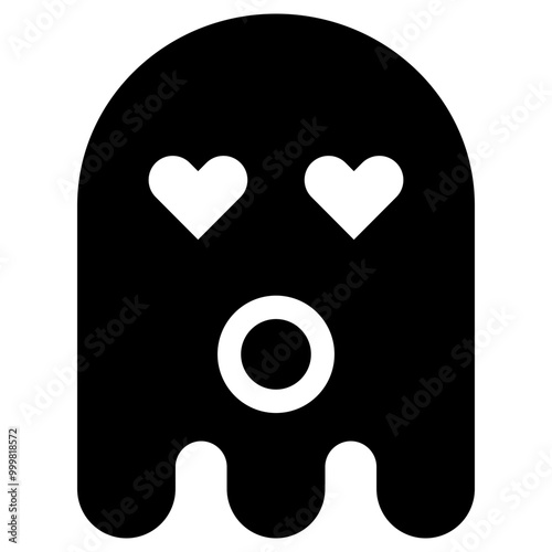 Ghost Emoji Icon. Simple Soul Black Silhouette.
