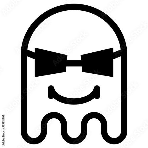 Ghost Emoji Emoticon. Simple Soul Smiley Illustration Vector.